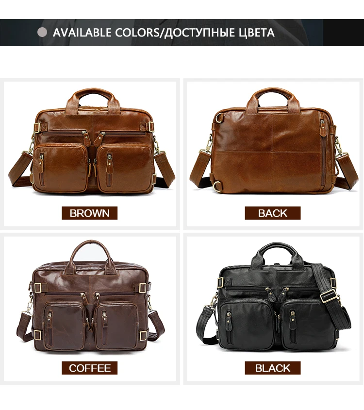 WESTAL Мужская сумка из натуральной кожи, мужской портфель, кожаная сумка для ноутбука, Офисная сумка для мужчин, Многофункциональная Кожаная сумка для мужчин