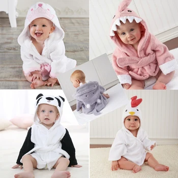 

Baby Hooded Bathrobe Cute AnimalDesign Flannel Ultra Soft Bath Towel for 2-6 Years old Toddler Kids Pajamas Sleepwear Bath Wrap