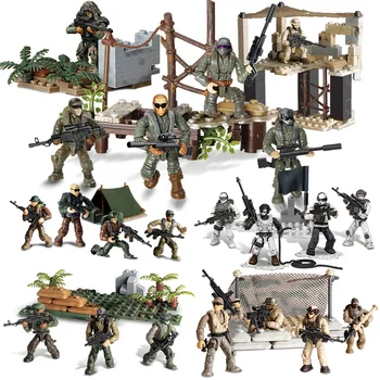 

Military Series Action Figures Building Blocks Alpha Force SWAT Soldiers Model Fort Night Set Small Brick Toys for Children Boys