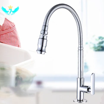 

Kitchen Faucet Kitchen Faucet Wrench Type Basin Faucet Single Cold Quick Open Faucet Universal Rotating Faucet TOB