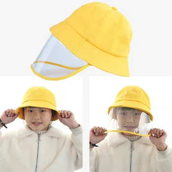 

Adjustable Size Kids Anti-spitting Protective Hat Cover Summer Outdoor Face Cover Fisherman Hat Protection Cap For 4-12Y
