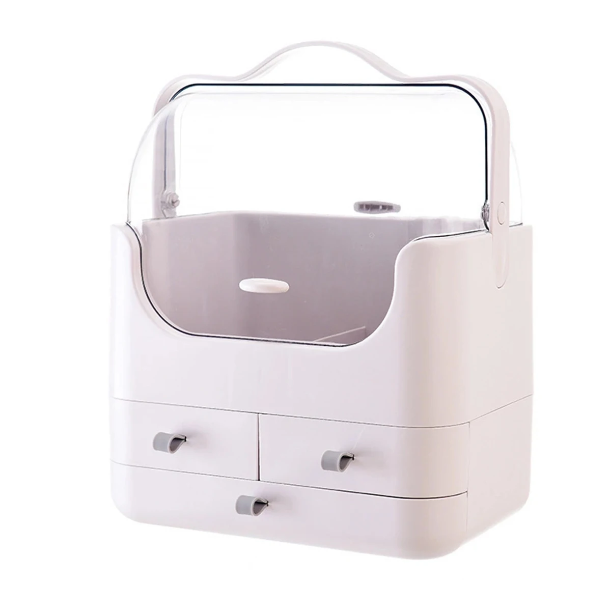Органайзер для ящика с косметикой коробка для хранения косметики коробка для ювелирных изделий лак для ногтей контейнер для макияжа настольная коробка для хранения мелочей 37x30x20 см - Цвет: Grey pull ring