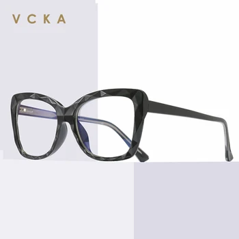 

VCKA Big Frame Cat Eye Computer Glasses Women Anti Blue Light Blocking Gaming Glasses TR90 UV400 Protection Eyewaer