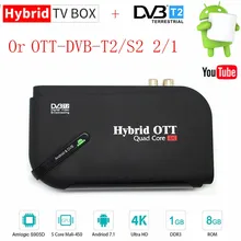 Vmade Amlogic S905D цифровой эфирный приемник 2 в 1 комбо DVB-T2 Andriod 7,1 OS IPTV Google Netflix Youtube медиаплеер