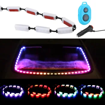 

1 Pair Car Led Rear Windscreen LED RGB Auto Turn Signal Light Tail Brake Strobe Flasher Warning Sound Music Control Strip Light