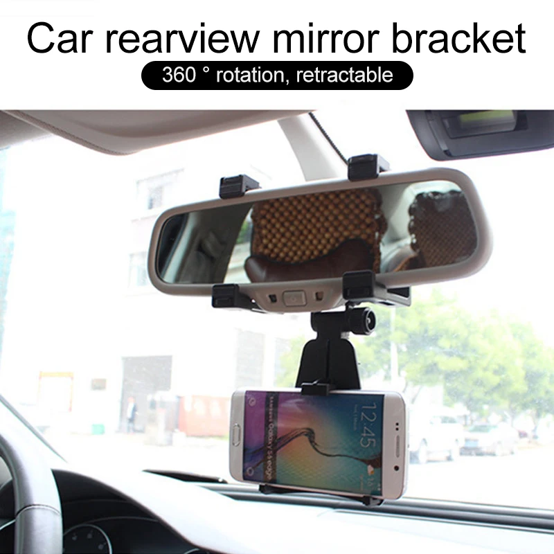 

Car Rearview Mirror Mount Holder Stand Cradle For Cell Phone GPS Universal 360 Degree Camera DVR Recorder Sunvisor