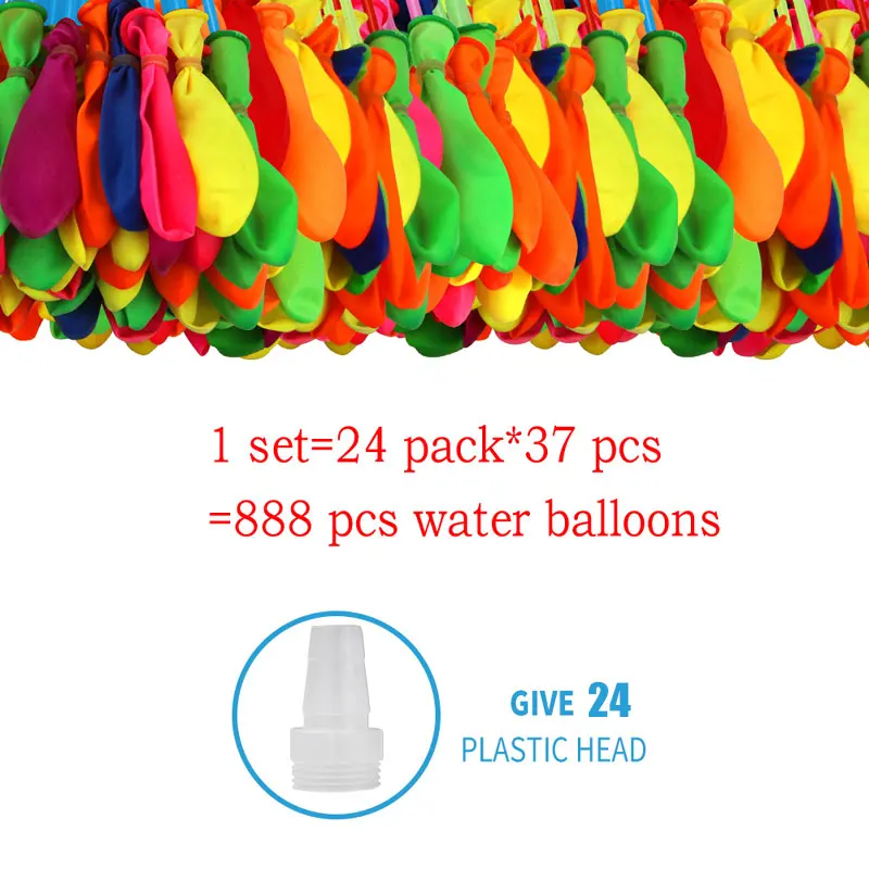 Globos de agua de relleno rápido, juego acuático de verano, juguete, paquete adicional de globos de caucho, 888 Uds.