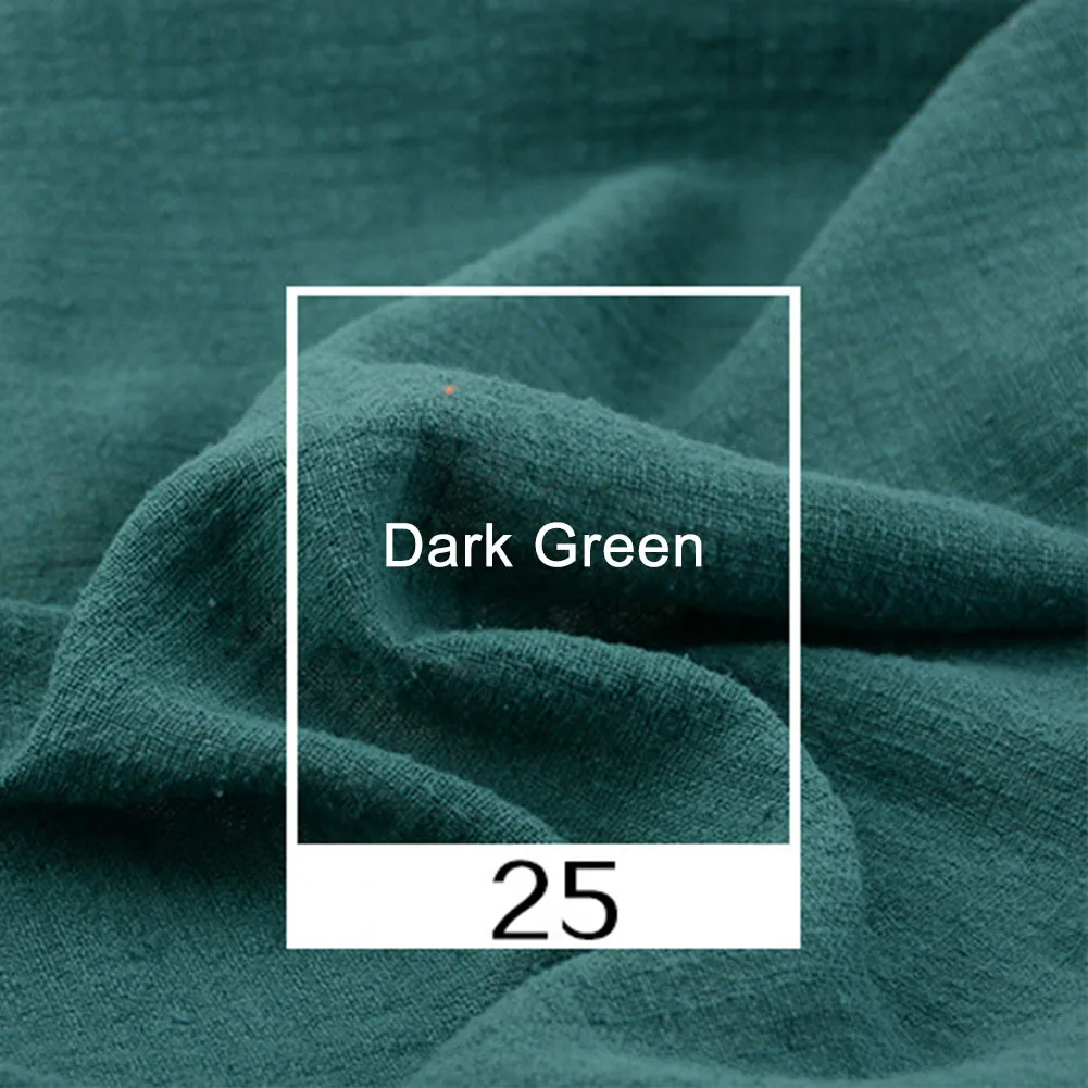 

2m Flax Sewing Craft DIY Thin Cambric Soft Natural Cotton Linen Fabric Solid Color Organic Anti Static Cloth Sweat Absorption