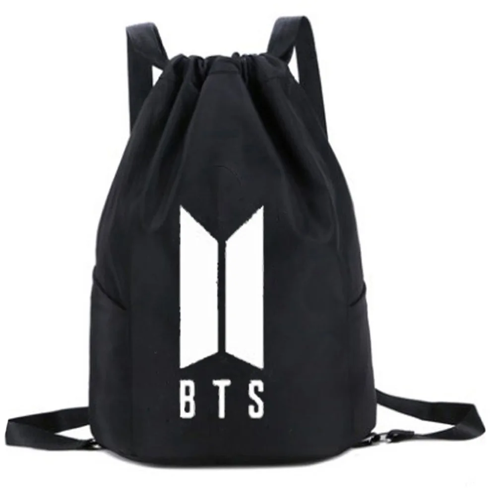 

2018 New Style BTS Drawstring Top Backpack New Style Bulletproof Boys Drawstring Bag Canvas Backpack