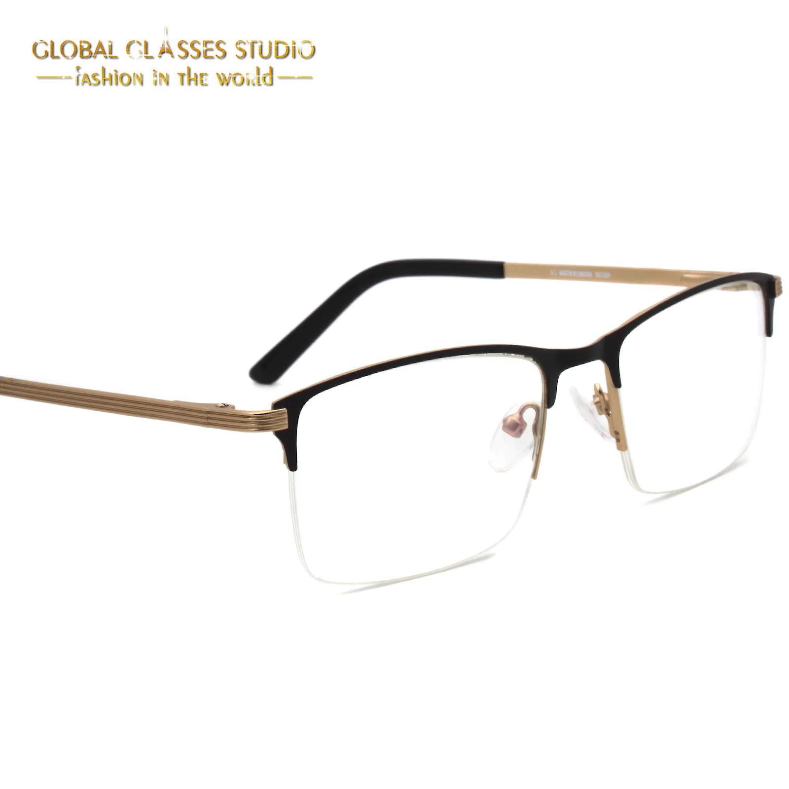 

New Fashion Men Rectangle Lens Half Rimless Spectacles Non-prescription Decent Metal Business Eyewear MSG7162