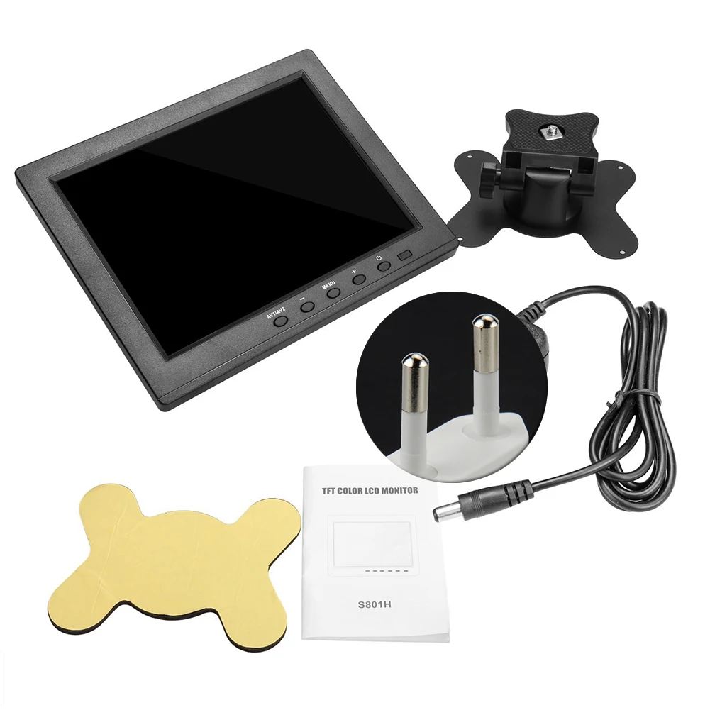 Accessories HD 8 Inch Computer BNC Car HDMI Input Video Audio VGA For PC LCD Monitor Interior Portable Rearview Parking Security