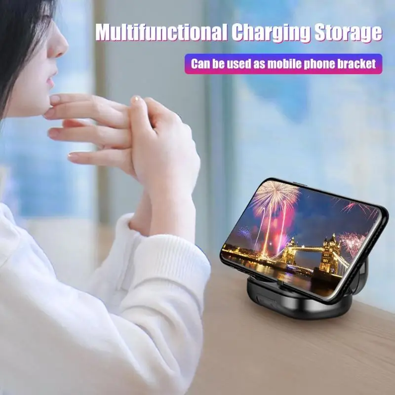 TWS Earphone Wireless Bluetooth 5 0 IPX7 Mini Headset 4000mAh Charging Case Touch Button Phone Holder Chinese English Optional