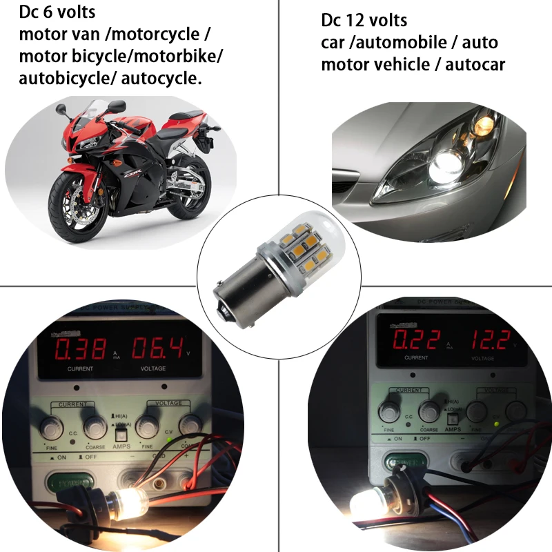 Светодиодный светильник ampoules для автомобиля P21W 1156 1157 BA15S BAY15D 6 в 12 В 24 48 2 Вт супер