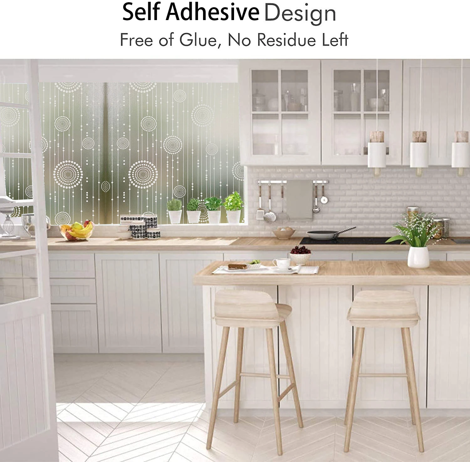 3D Matte Window Film Privacy Stained Glass Vinyl Self Adhesive Film Frosted Heat Insulation Window Sticker for Home Door