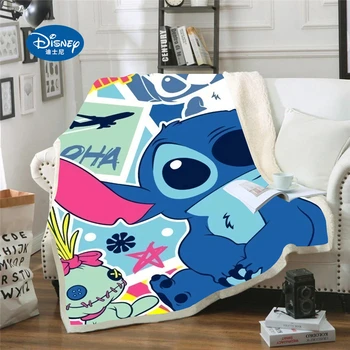

Lilo & Stitch 3D Printed Sherpa Disney Blanket Thows Couch Quilt Cover Travel Bedding Plush Throw Fleece Blanket Bedspread