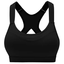 Высокая Растяжка дышащий спортивный бюстгальтер Топ регулируемые бретельки фитнес женский спортивный лифчик для бега бюстгальтер для йоги и тренажерного зала черный M