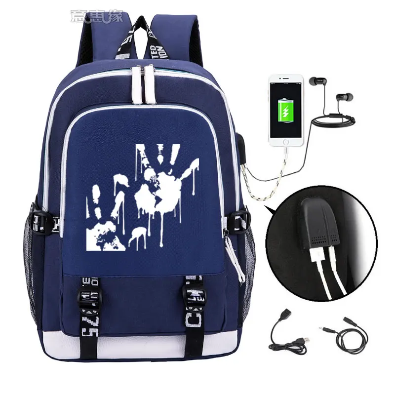 Рюкзак со странностями смерти, Модный usb рюкзак для ноутбука, школьная сумка для девочек и мальчиков, Подростковая детская классная сумка для книг - Цвет: 20