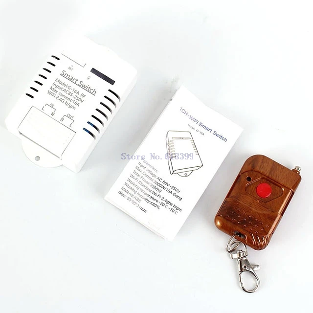 

A7-- 1-Channel 2.4G IoT Wireless WIFI Intelligent Control Switch AC 85V-250V 16A High Power Relay Module with Remote Controler