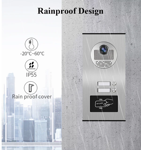 Network Cable Port Building Video Door Phone System RFID Unlock 2-6 Units Apartment Intercom+Electric Lock Doorbell Kits 4