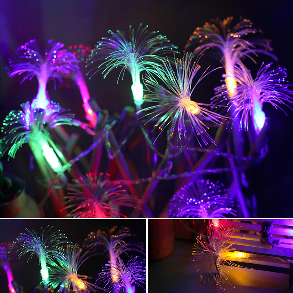 

Fiber Optic String Light Dandelion Fairy Lamp Home Christmas Party Decoration Blue Light-US Plug 10m 100 LEDs