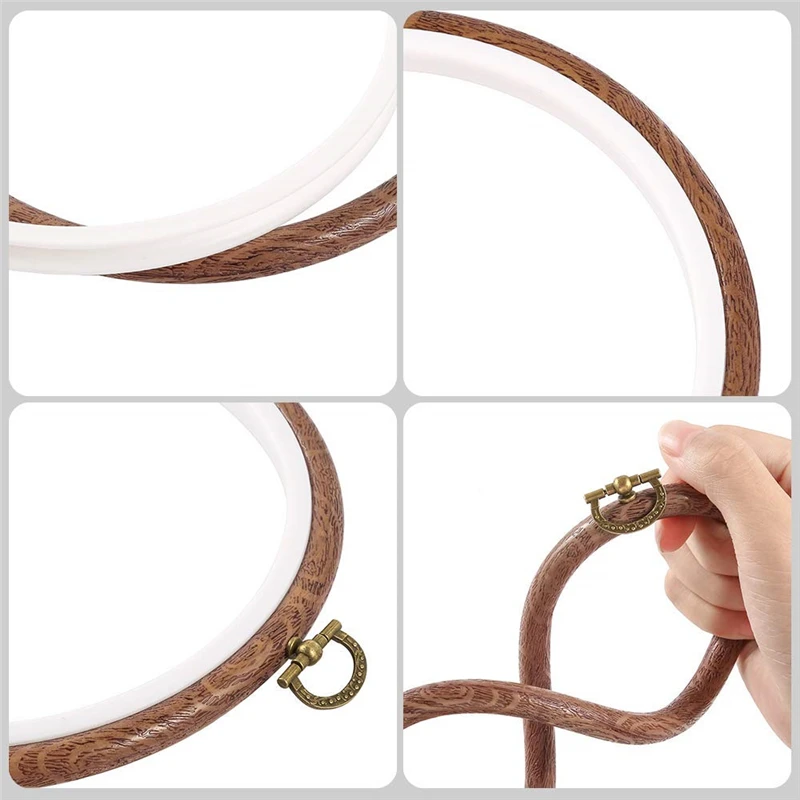 4 Sizes Imitated Wooden Frame Embroidery Hoop Ring Needlecraft Cross Stitch Machine Round Loop Hand Household Sewing DIY Tool