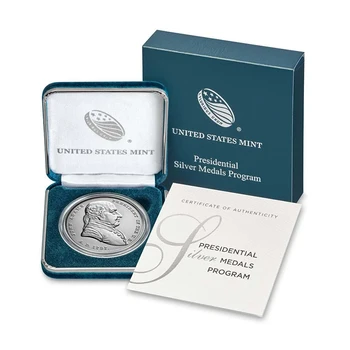 

President of the United States Commemorative Silver Medal Friendship and Peace Original Box Certificate President John Adams