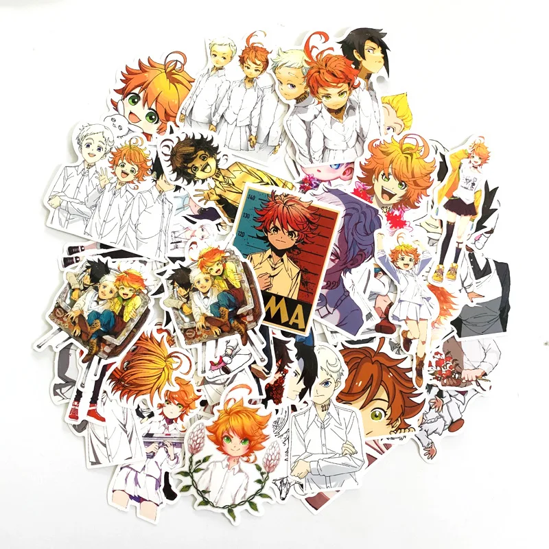 

TD ZW 48Pcs The Promised Neverland Stickers For Suitcase Skateboard Laptop Luggage Fridge Phone Car Styling DIY Decal Sticker