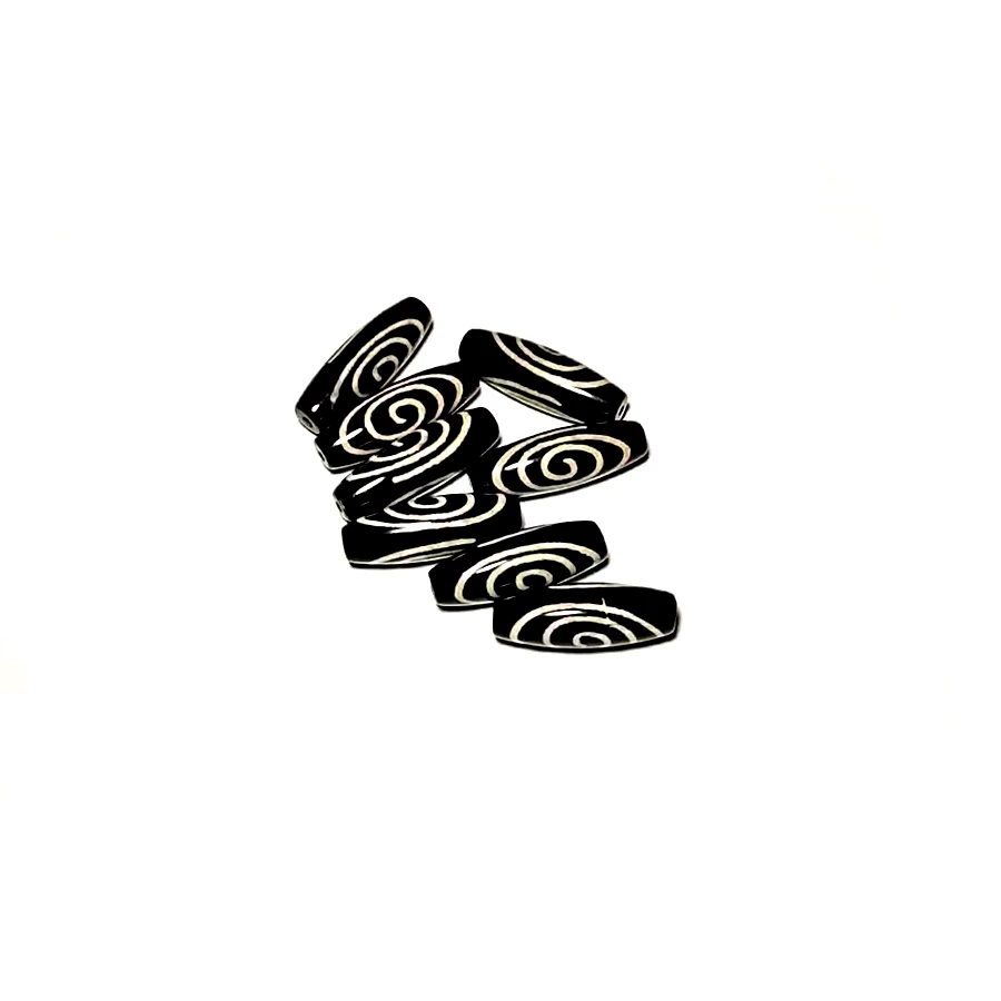 Редкие узоры спираль 10*30 мм черный цвет натуральный агатовый амулет тибетские бусины дзи для самостоятельного изготовления ювелирных изделий 1 шт./лот