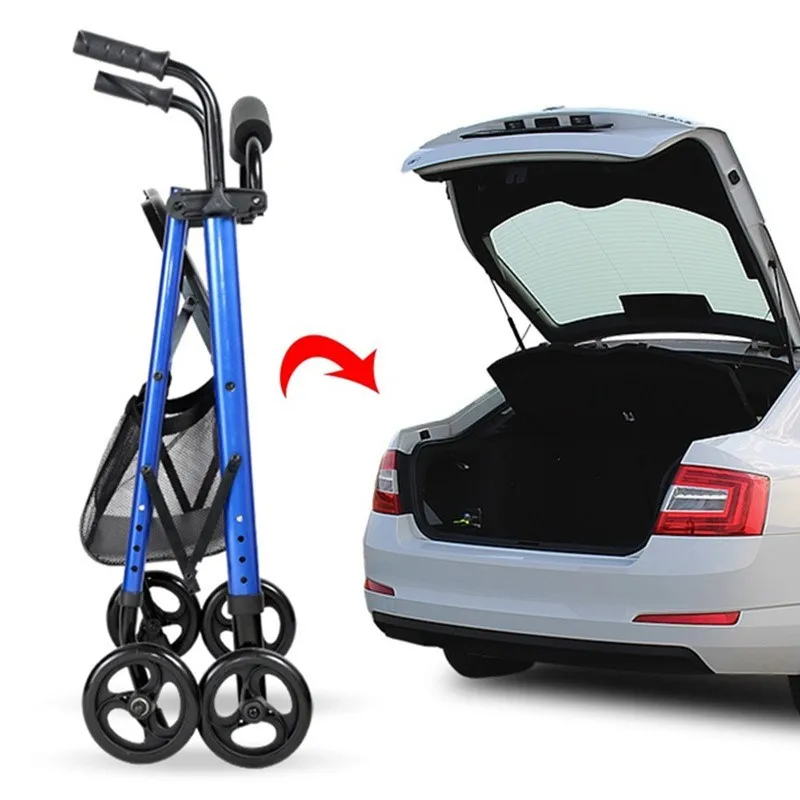 Walking chair can sit the elderly walking aid Aluminum alloy can push portable home walking aid with seat 5
