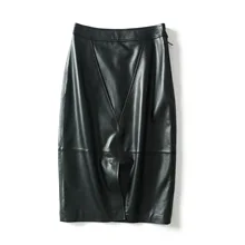 

2022 Genuine Leather Skirt Autumn and Winter New High Waist, Thin, Hip-length Skirt, Mid-length Skirt for Women G4