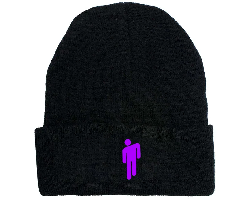 4 цвета, вязаная зимняя шапка Billie Eilish, одноцветная вязаная шапка в стиле хип-хоп, шапка Skullies, подарки, теплая зимняя шапка для мальчиков и девочек - Цвет: black - style 1
