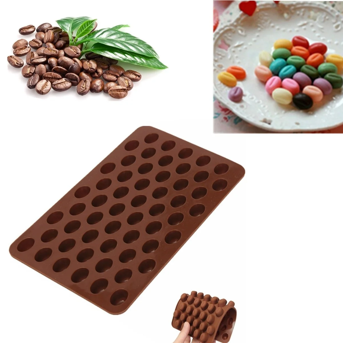 Кофе в зернах плесень шоколадный торт DIY мыло Кухня Мини форма для конфет