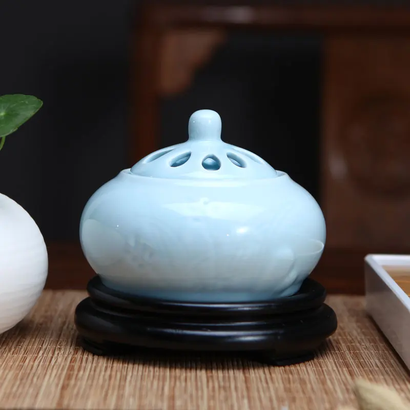 Ceramic Electric Incense Burners Pink Buddhist Antique Smell Diffuser