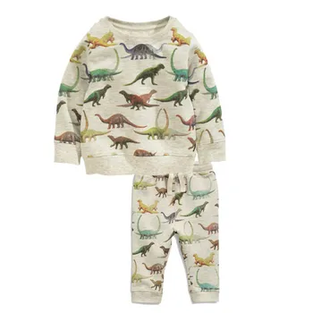 

Melario Boy Clothes Set Autumn Children Clothing Kids Dinosaur Cartoon Print Outfits Long Sleeve Pullover Tops and Pants Suits