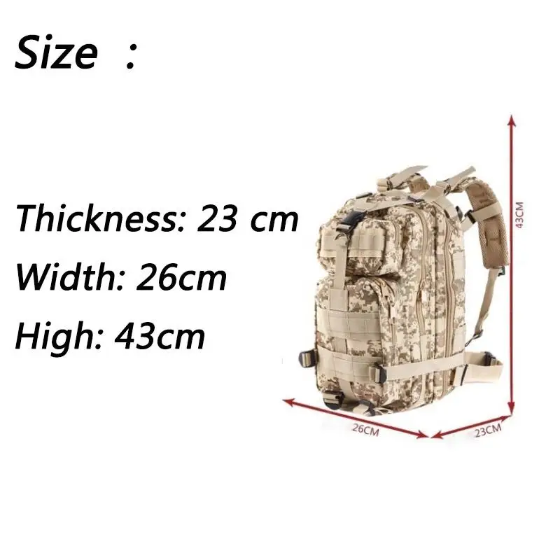 30L 6 Color Tactical Backpack Camping Hiking Trekking Travel Mountain Bag Military Rucksack Tactical Bag