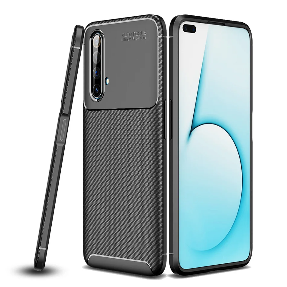 Чехол Reno Z бизнес Карбон OPPO для Realme чехол Силиконовый ТПУ Мягкая задняя крышка Funda