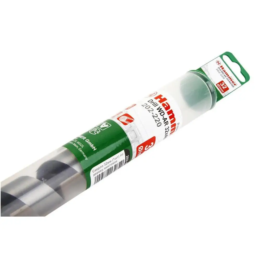 Сверло HAMMER Flex 202-220 DR WD AR 32мм*460/400мм дерево, спиральное