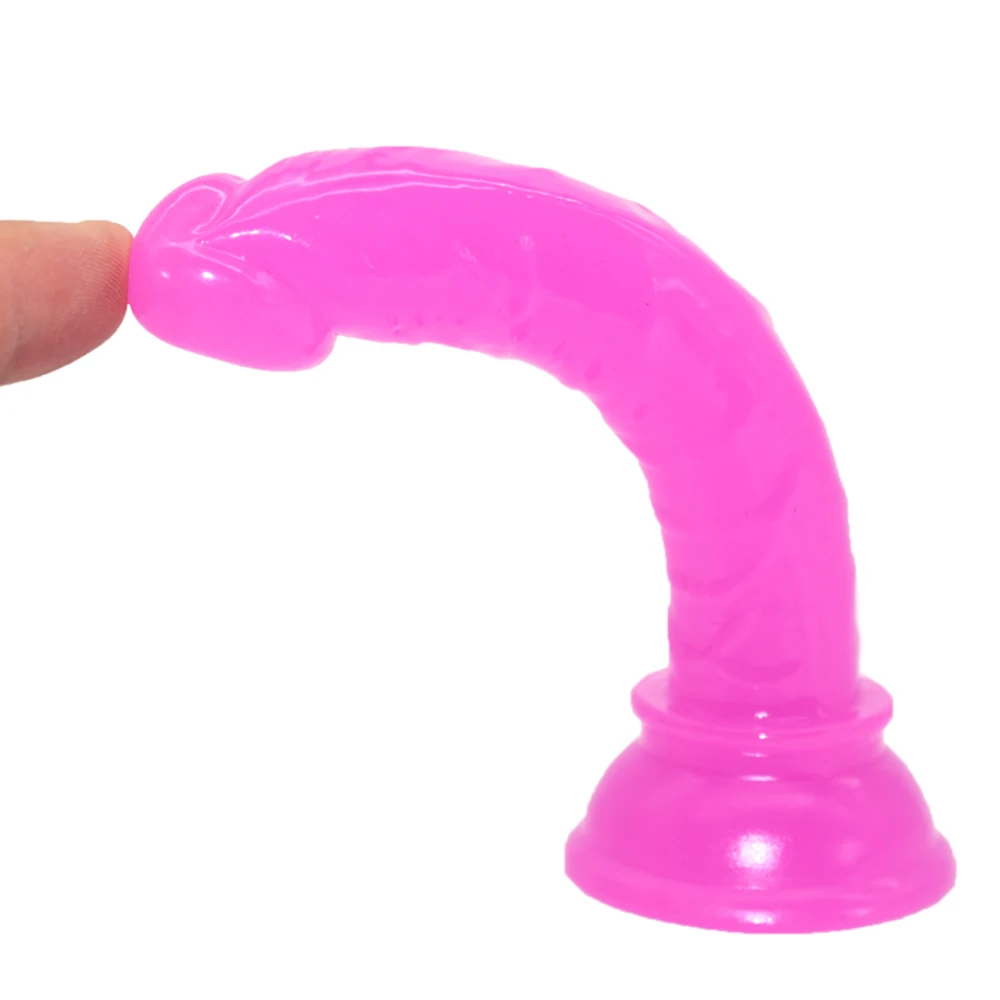 LUUK Mini Dildo Rubber Dick Realistic Blood Vessel Imitation Penis Imitator for Man Woman No Vibrator Masturbation Adult Toys
