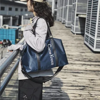 

Fashionable bright letters female shoulder casual shopping sports fitness bag large-capacity printed short-distance travel bag