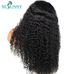 13X6 Синтетические волосы на кружеве кудрявый вьющиеся человеческих волос парик с волосами младенца 250% плотность бразильский Волосы remy