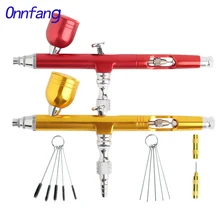 Onnfang Двойное действие Аэрограф Регулировка гравитации подачи Аэрограф распылитель Набор для живопись для лица тела татуировки воздушный шланг аэрограф