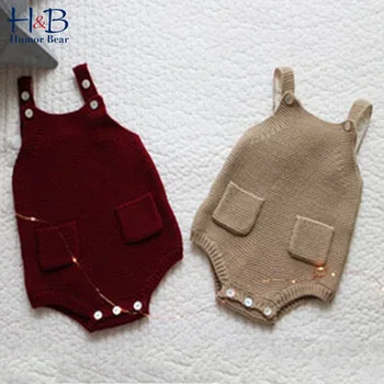 

Humor Bear Girls Baby Bodysuit Boys Autumn Winter Clothes Romper Infant Pocket Button Cotton Long Sleeve Climbing Suit Jumpsuit