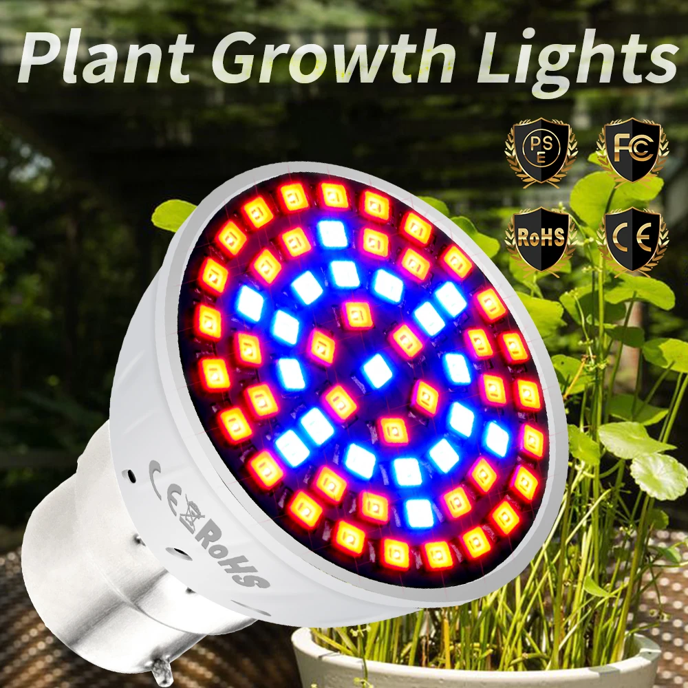 

E14 Led Plant Growing Lamp 48 60leds E27 220V Phyto Lampada MR16 Led Grow Light GU10 Full Spectrum B22 Indoor Grow Tent Box 2835