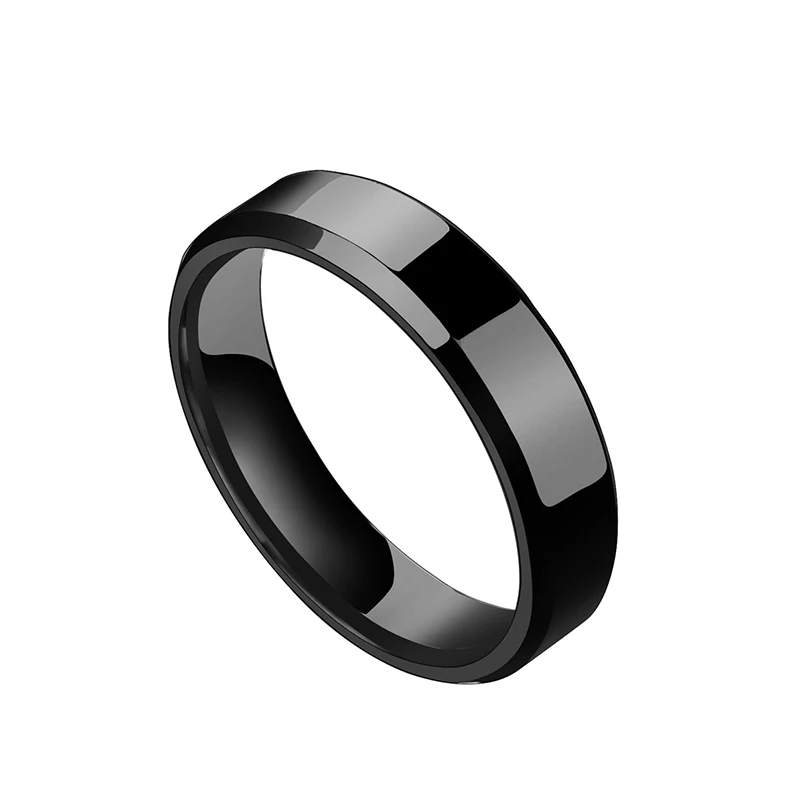 6mm Black Letdiffery, 8 мм, нержавеющая сталь, выгравированный логотип, персонализированные женские кольца, золотые, черные, индивидуальные, юбилейные, мужские кольца - Цвет основного камня: 6mm Black