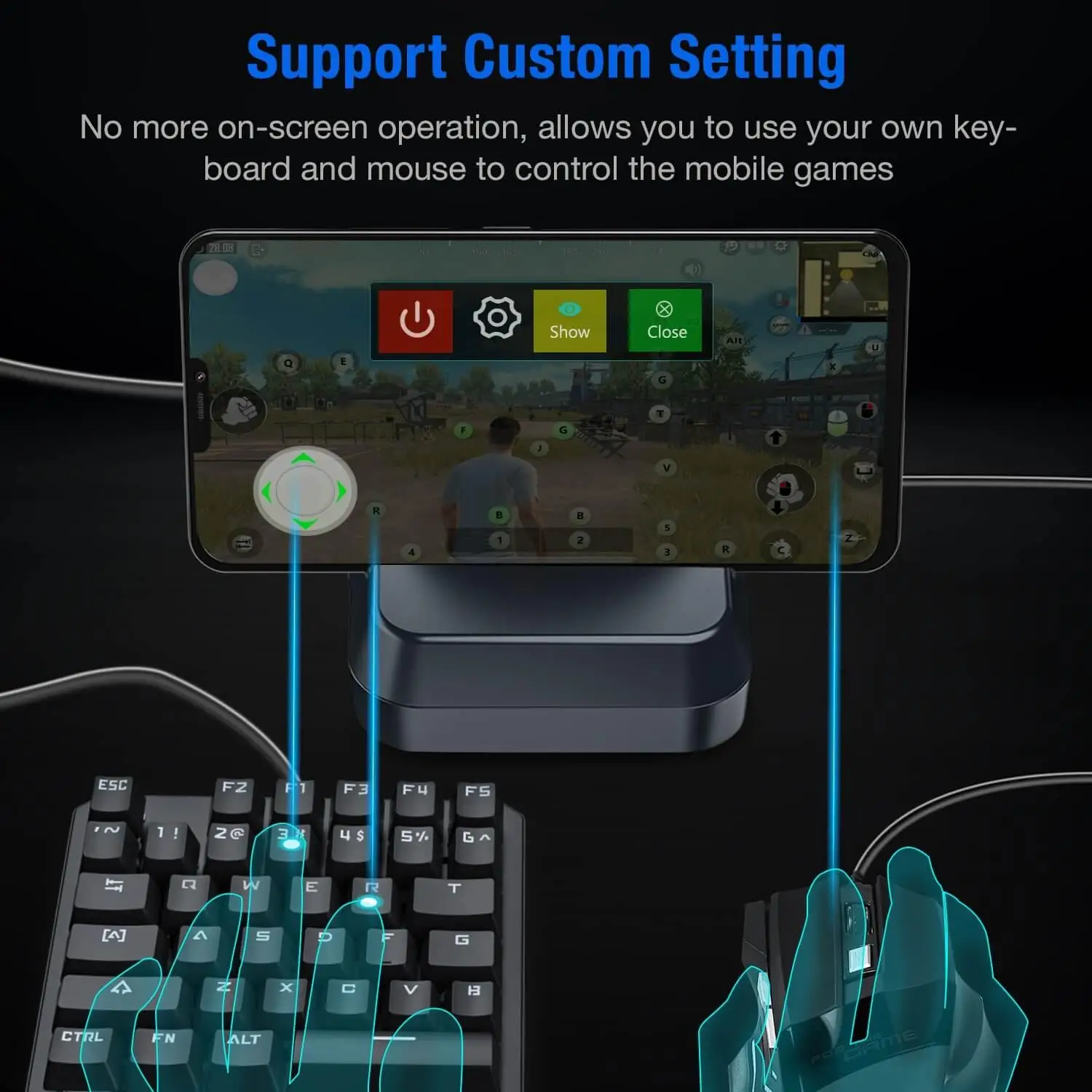  NEX pro Keyboard and Mouse Converter PUBG BattleDock COD Gamepad Stand Docking for PUBG Fortnite FP