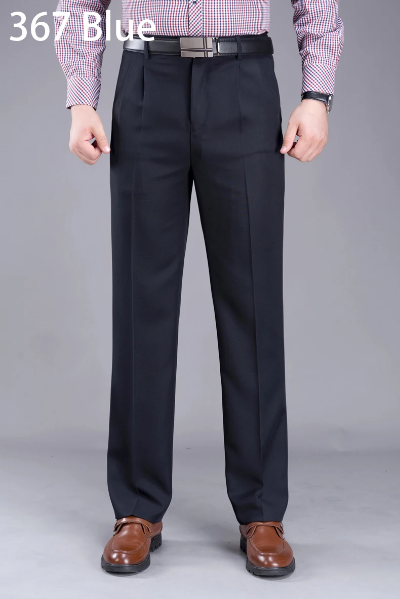 Mu Yuan Yang мужские брюки костюм осень зима шерсть шелк толстые брюки для мужчин классические брюки рабочие брюки двойные плиссированные 44