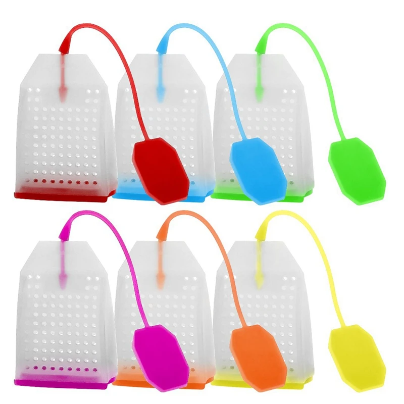 

6 PCS Food-Grade Silicone Tea Bags Colorful Style Tea Strainers Herbal Tea Infusers Filters Scented Tea Tools Random Color