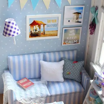 

Wooden Dollhouse Miniatures Handmade DIY Dollhouse-teenage Room glass Cottage DIY Girl's 1 Hut of (with set DIY cover) Y5P7