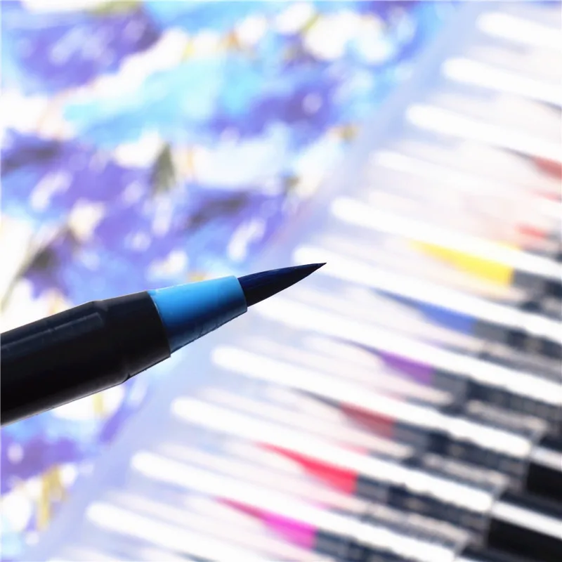 

20 Color Premium Watercolor Markers Set Paint Brush Pen Effect Best Soft Felt-Tip Pen For Coloring Books Manga Comic Calligraphy