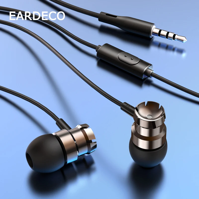 Проводные наушники вкладыши EARDECO золотого цвета в форме спирали стереогарнитура